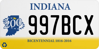 IN license plate 997BCX