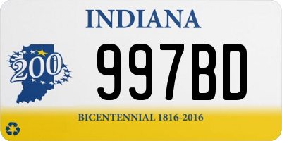 IN license plate 997BD