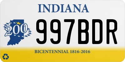 IN license plate 997BDR