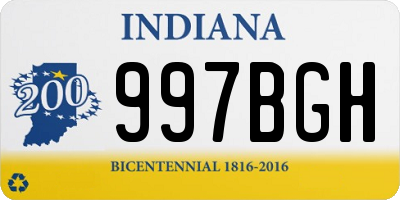 IN license plate 997BGH