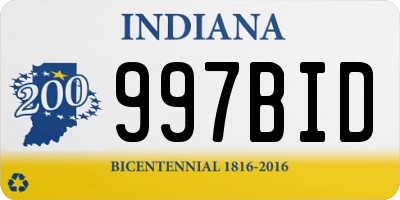 IN license plate 997BID