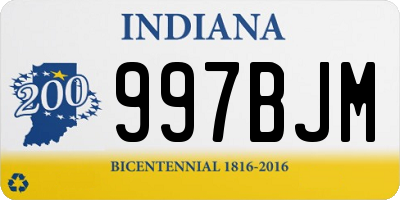 IN license plate 997BJM