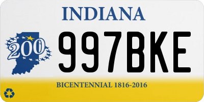 IN license plate 997BKE