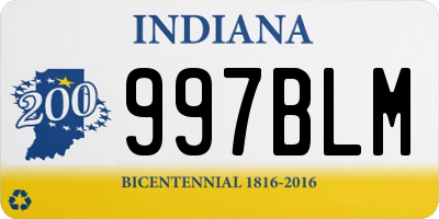 IN license plate 997BLM