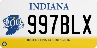 IN license plate 997BLX