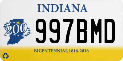 IN license plate 997BMD