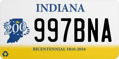 IN license plate 997BNA