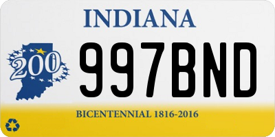 IN license plate 997BND