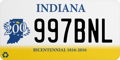 IN license plate 997BNL