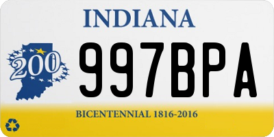 IN license plate 997BPA