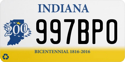 IN license plate 997BPO