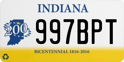 IN license plate 997BPT