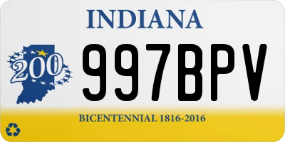 IN license plate 997BPV