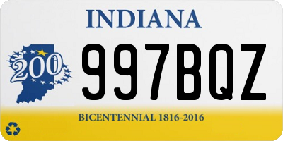 IN license plate 997BQZ