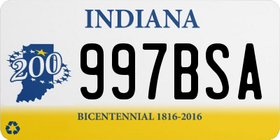 IN license plate 997BSA