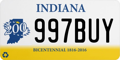 IN license plate 997BUY