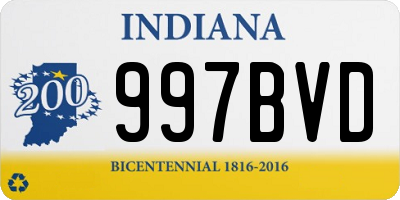 IN license plate 997BVD