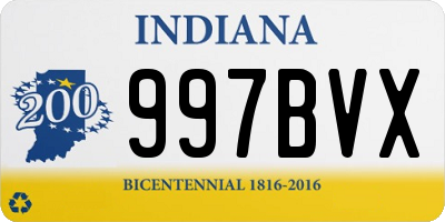 IN license plate 997BVX