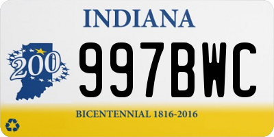 IN license plate 997BWC