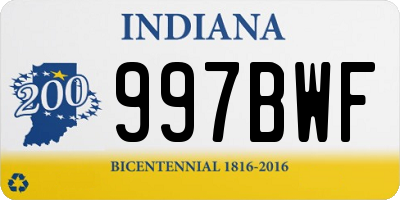 IN license plate 997BWF