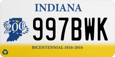 IN license plate 997BWK