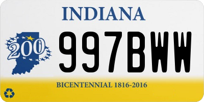 IN license plate 997BWW