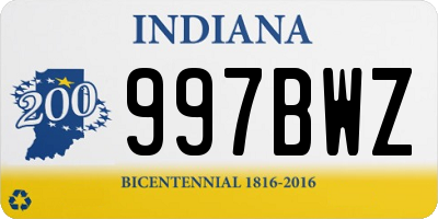 IN license plate 997BWZ