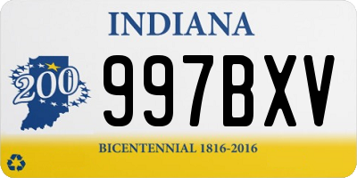 IN license plate 997BXV