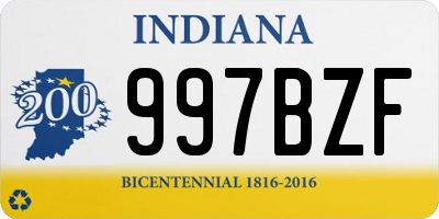 IN license plate 997BZF