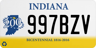 IN license plate 997BZV