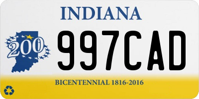 IN license plate 997CAD