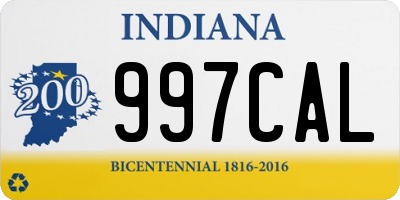 IN license plate 997CAL