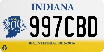 IN license plate 997CBD