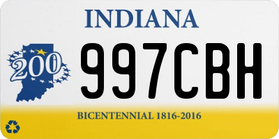 IN license plate 997CBH