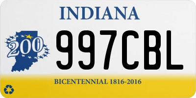 IN license plate 997CBL