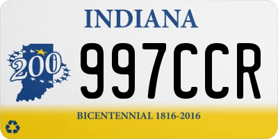 IN license plate 997CCR