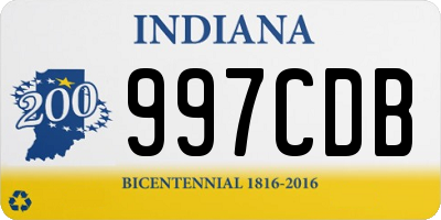 IN license plate 997CDB