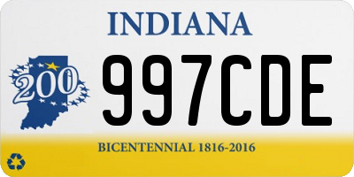 IN license plate 997CDE