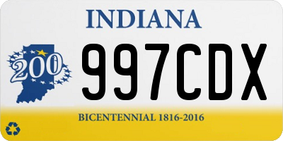 IN license plate 997CDX