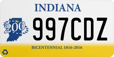 IN license plate 997CDZ