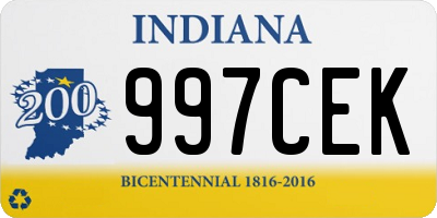 IN license plate 997CEK