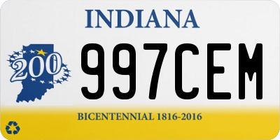 IN license plate 997CEM