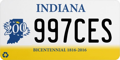 IN license plate 997CES