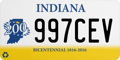 IN license plate 997CEV