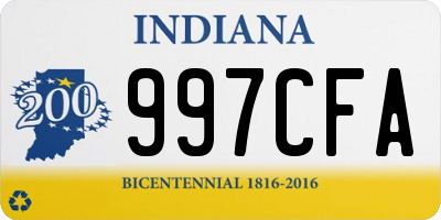 IN license plate 997CFA