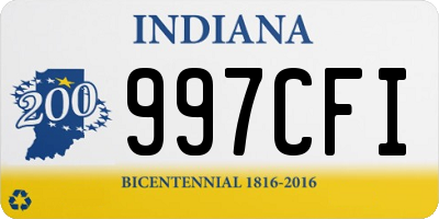 IN license plate 997CFI