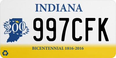 IN license plate 997CFK