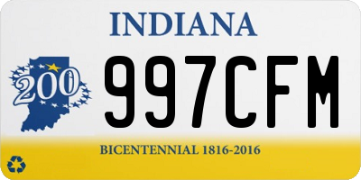 IN license plate 997CFM