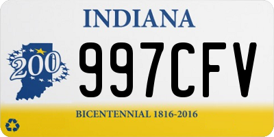 IN license plate 997CFV