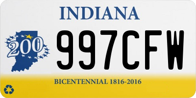 IN license plate 997CFW